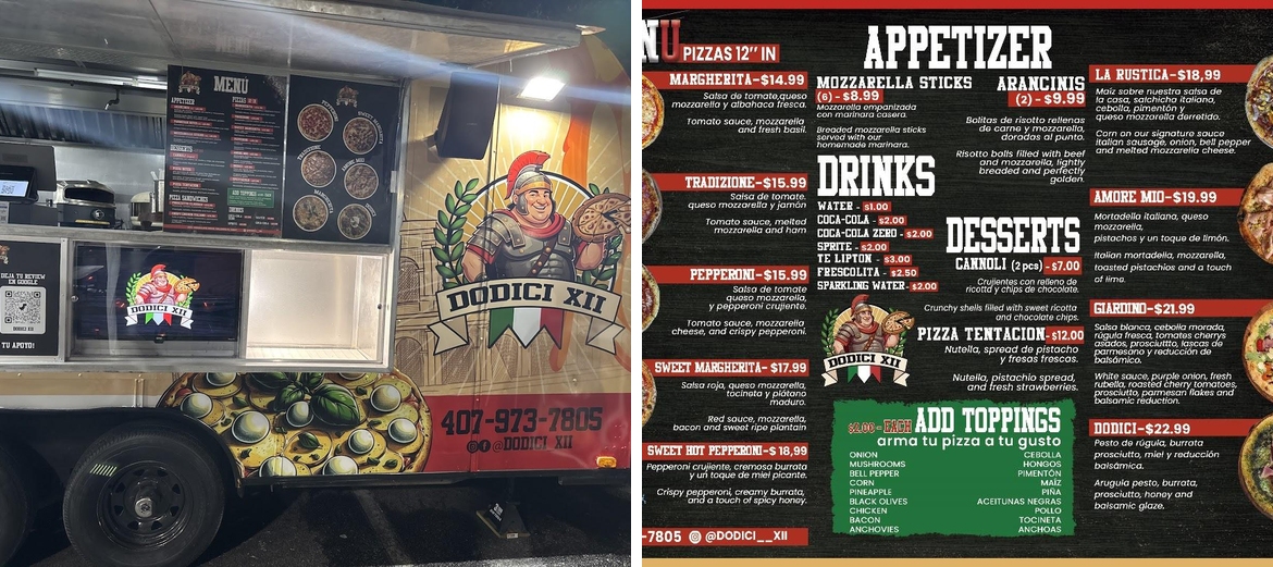 Dodici XII Menu