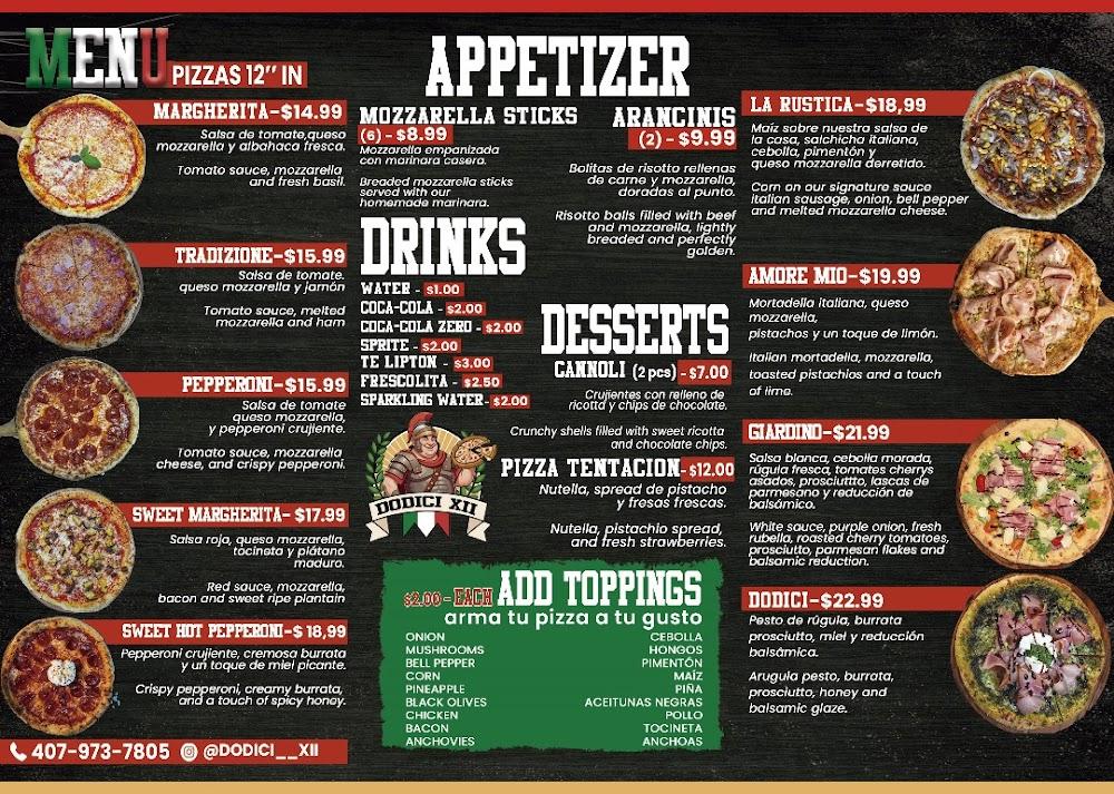 Dodici XII Menu image 1